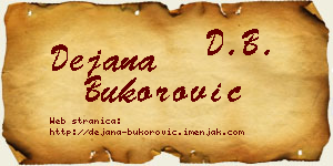 Dejana Bukorović vizit kartica